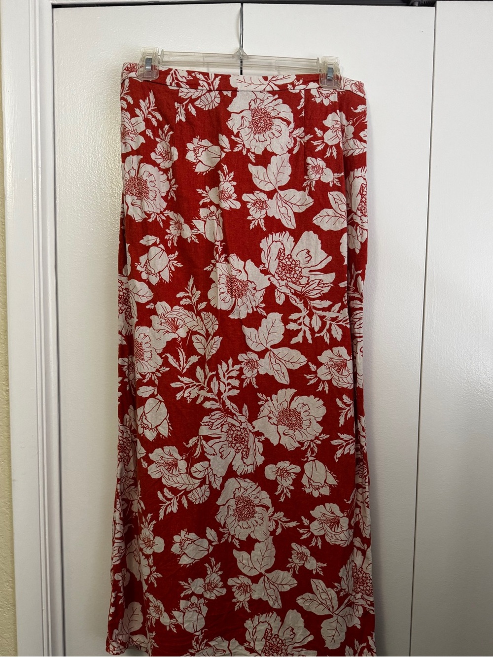 Floral Maxi Skirt - Women's Linen Skirt